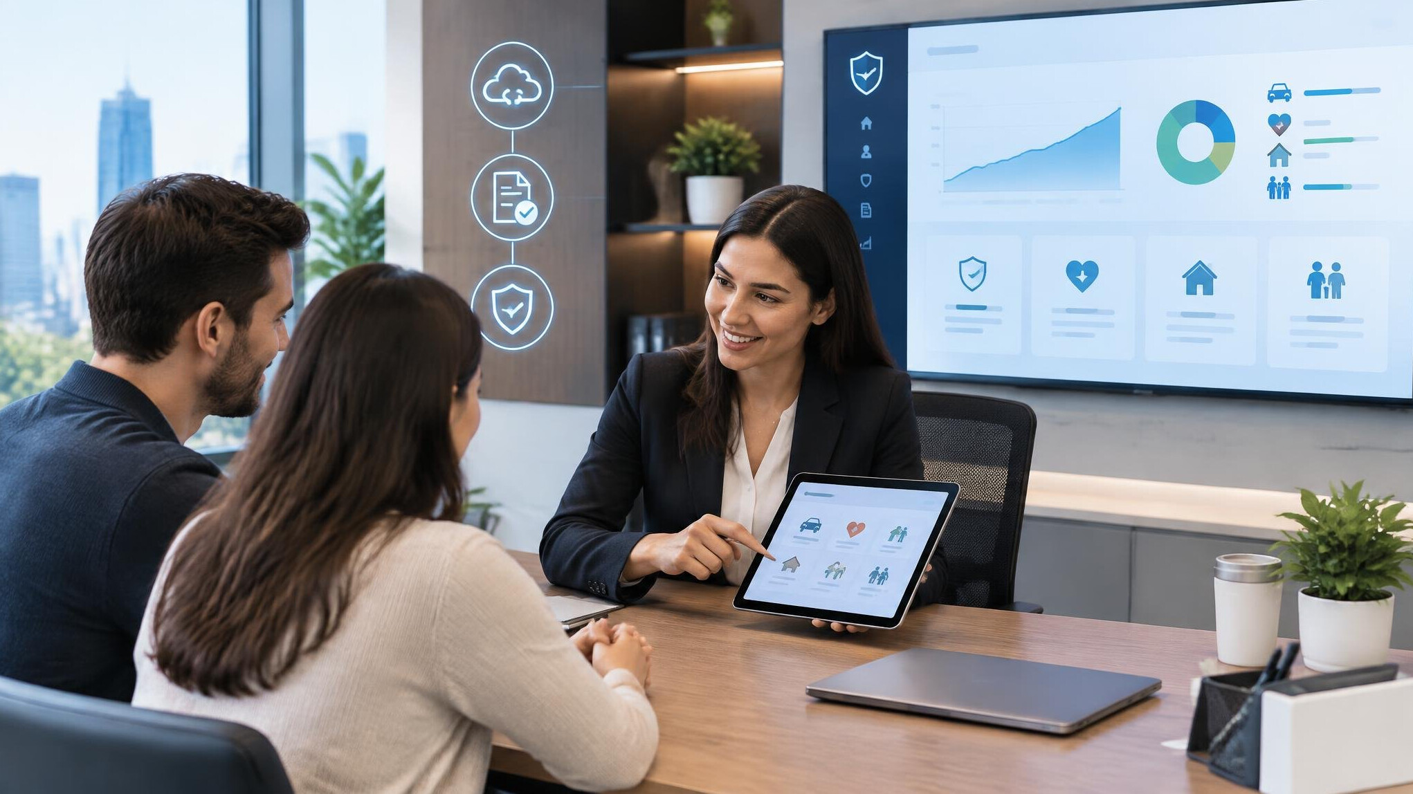 modern insurance office setup