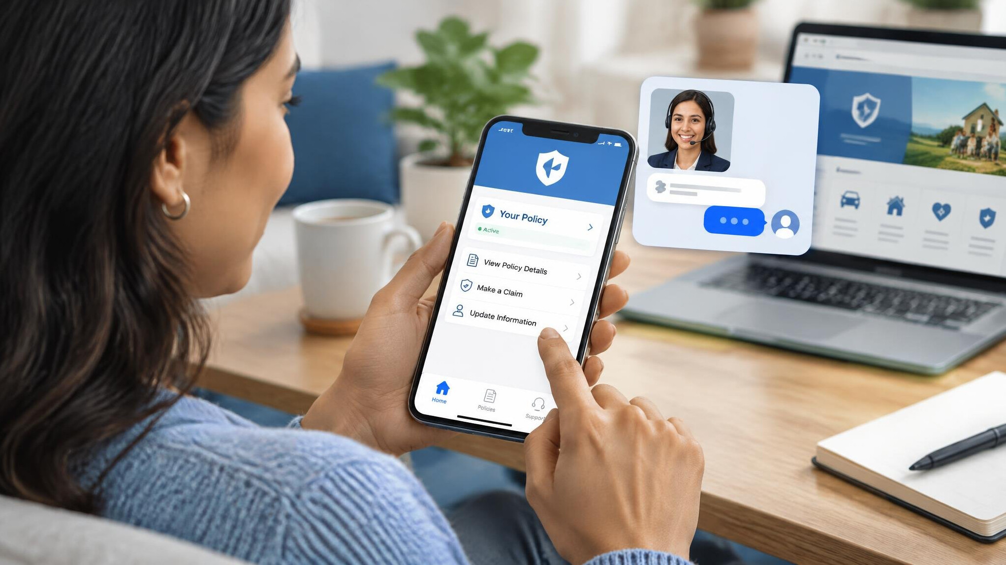 client using insurance app