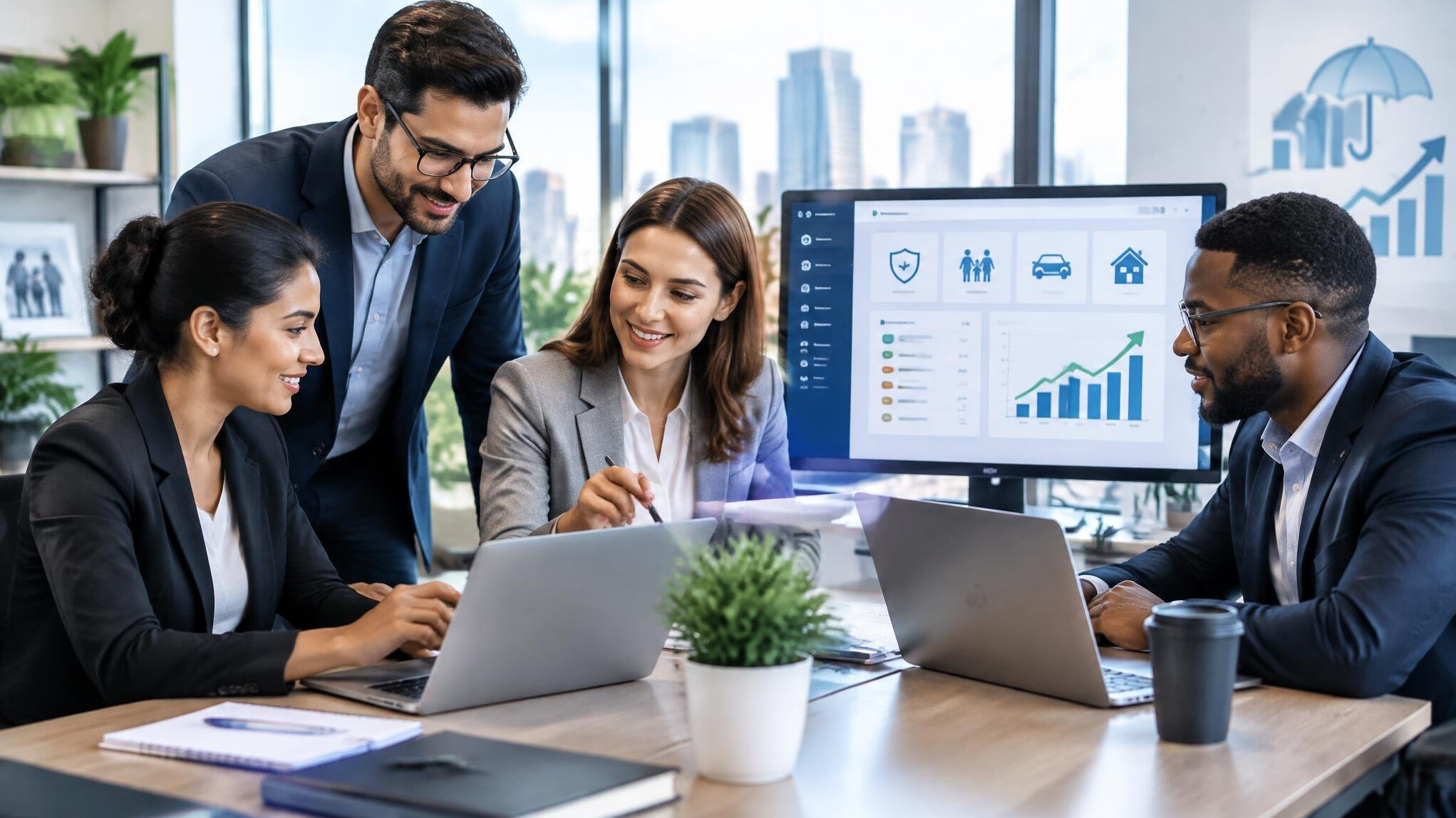 insurance professionals working